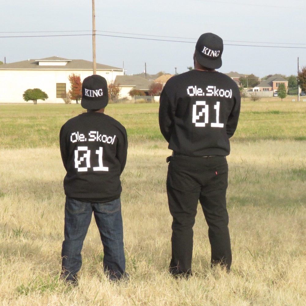 Men Black Sweater OleSkool #01 Throwback pullover